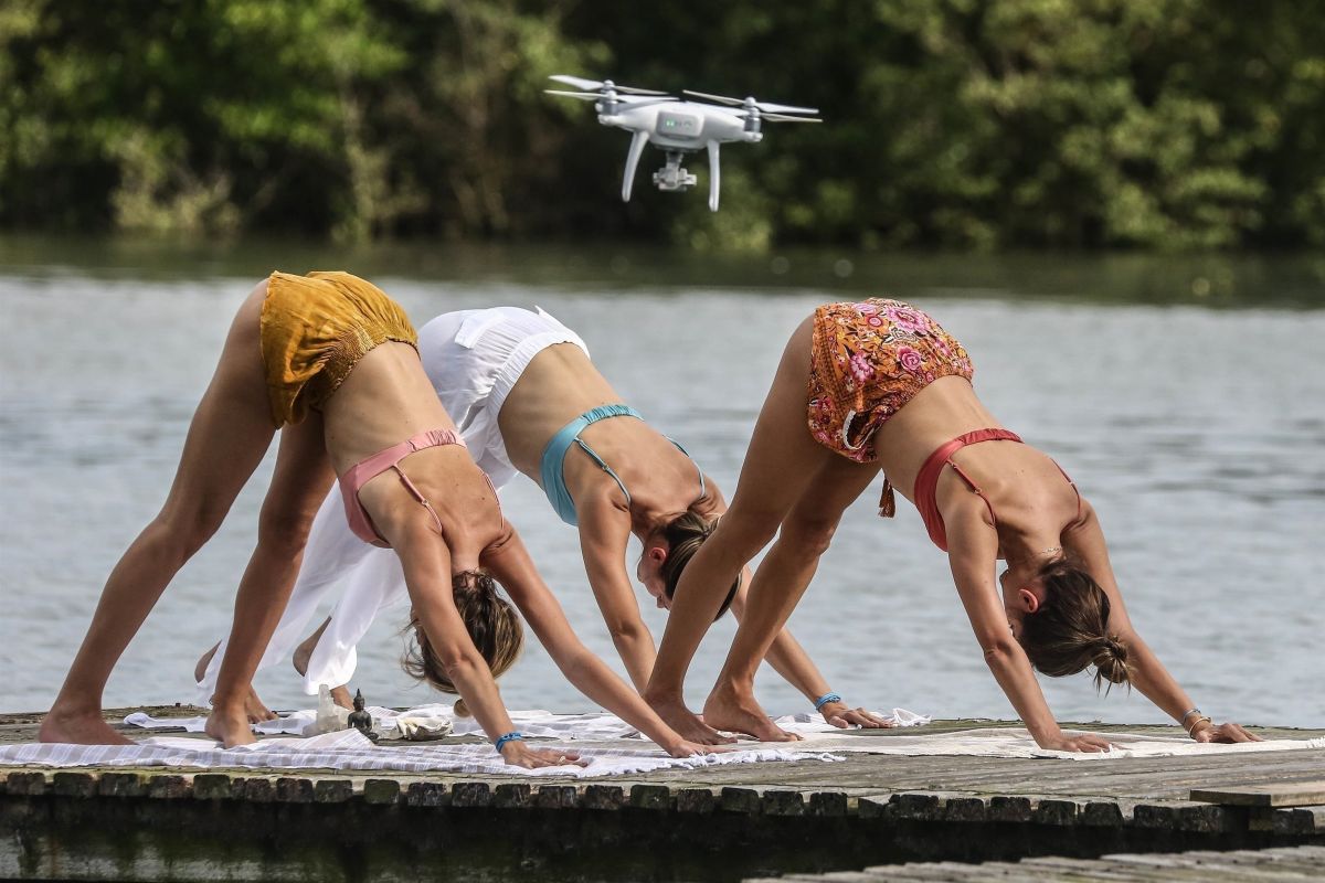 Alessandra Ambrosio Bikini Doing Yoga Beach Florianopolis