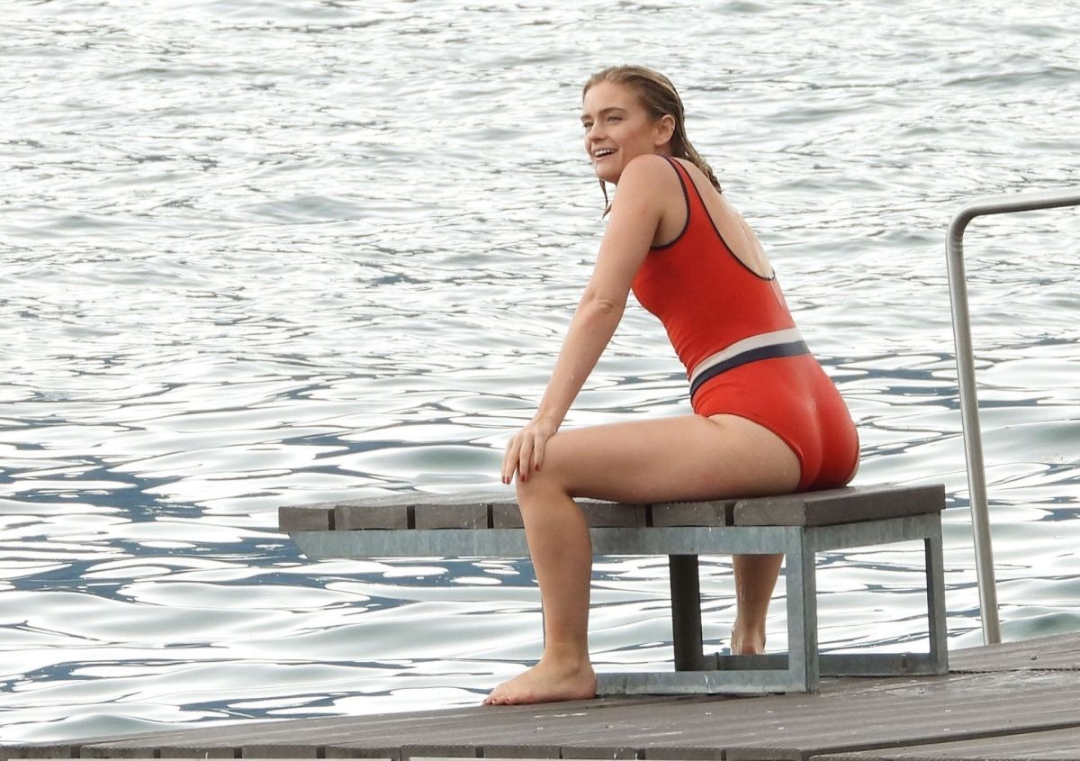 Alicia Agneson Swimsuit Lake Como