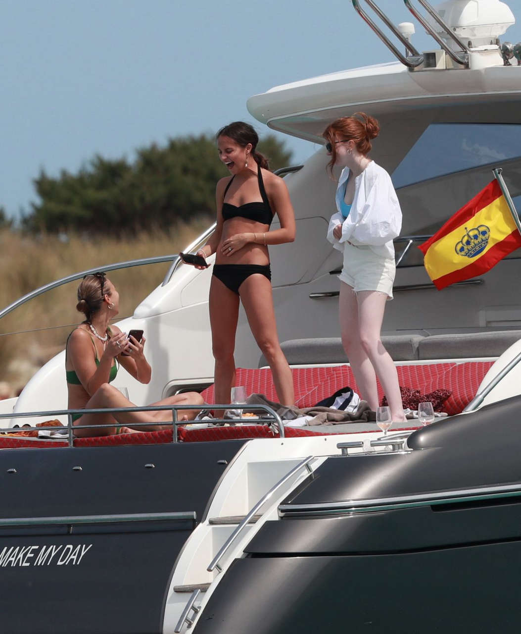 Alicia Vikander Bikini Yacht Ibiza