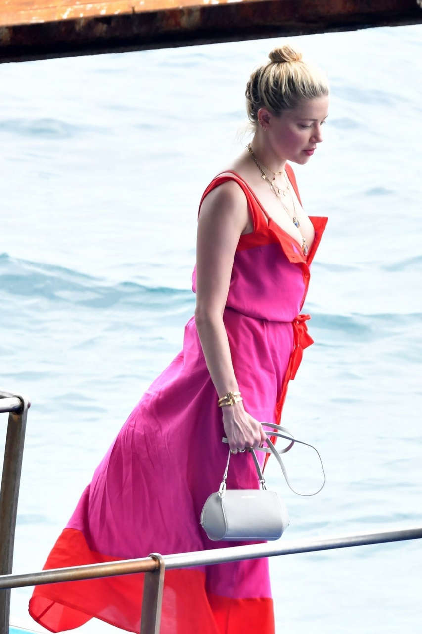 Amber Heard Bikini Yacht Amalfi Coast