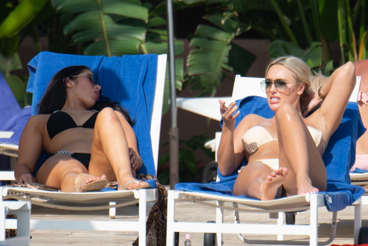 Amber Turner And Chloe B Bikinis Pool Marbella
