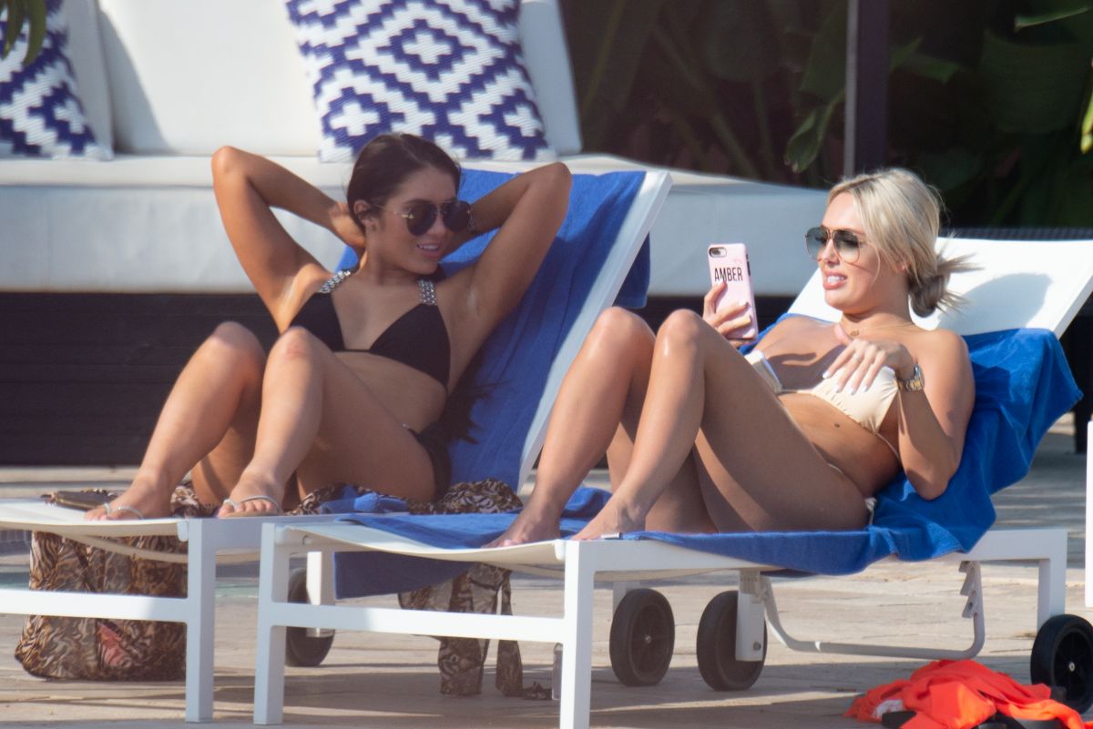 Amber Turner And Chloe B Bikinis Pool Marbella