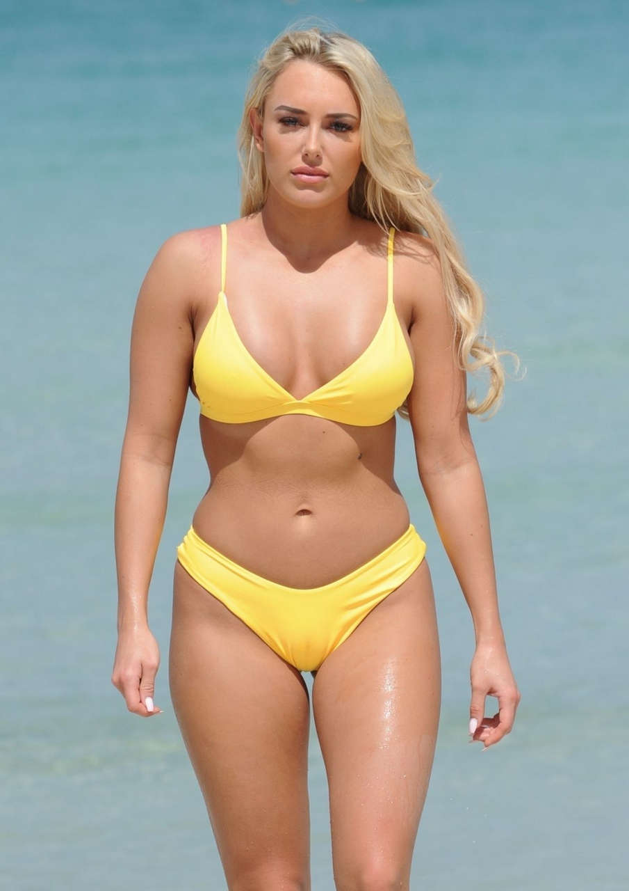 Amber Turner Yellow Bikini Beach Dubai