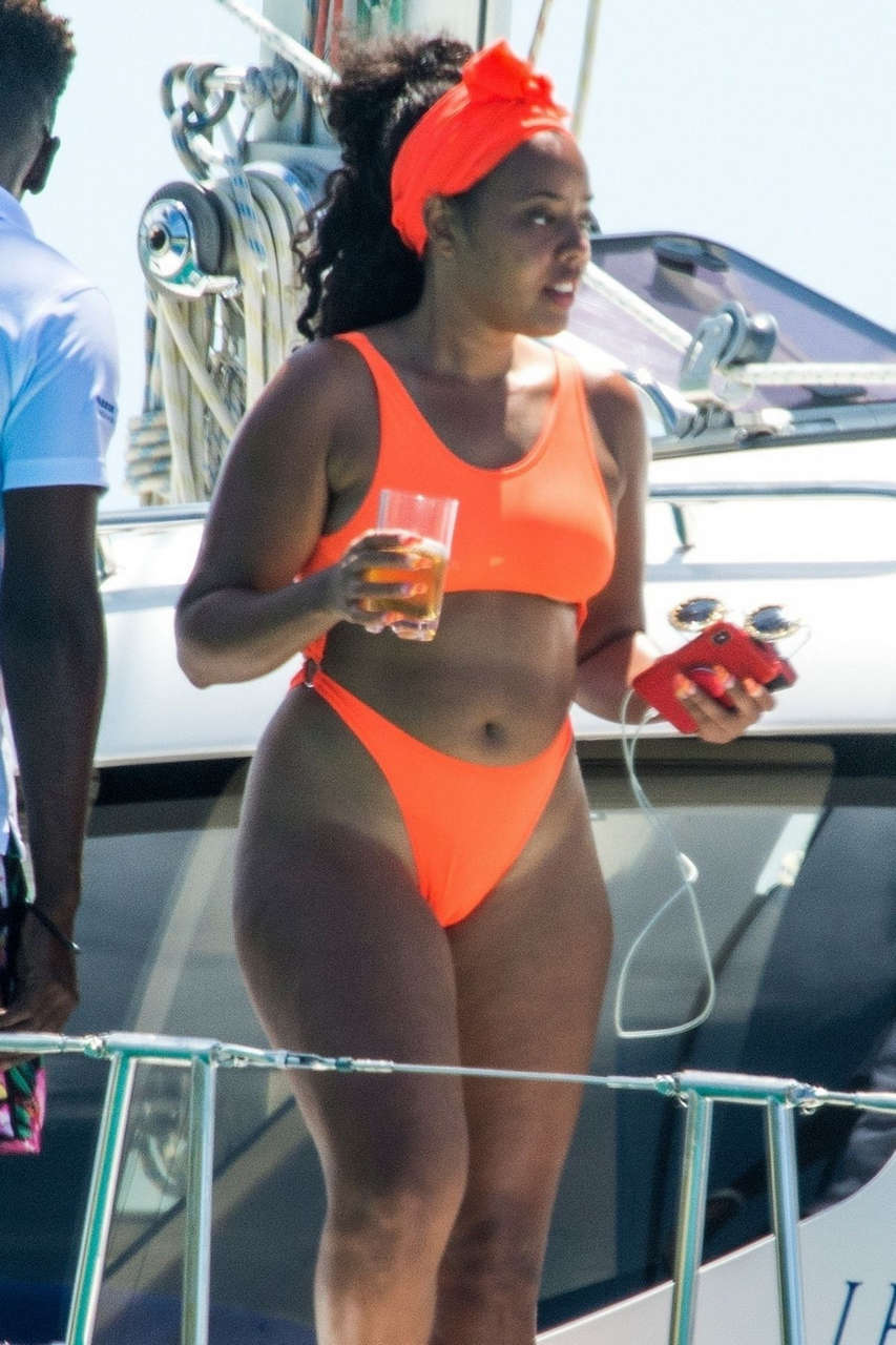 Angela Simmons Bikini Boat Barbados