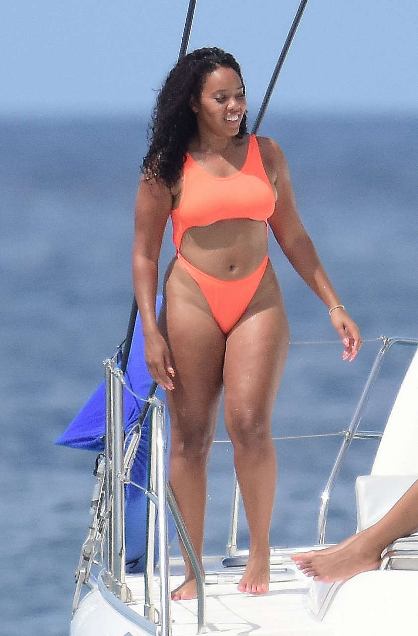 Angela Simmons Bikini Boat Barbados