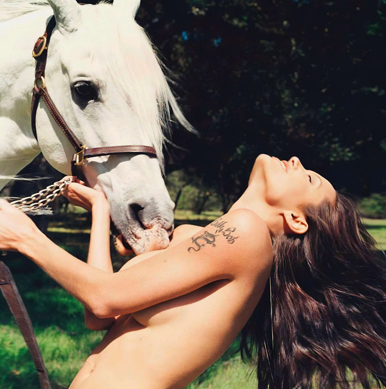 Angelina Jolie With Her Horse NSF