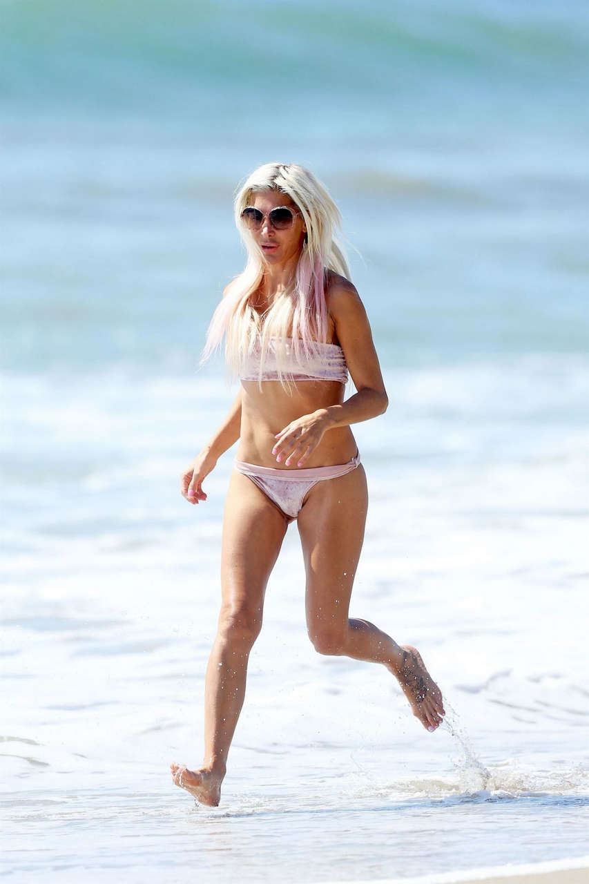 Angelique Frenchy Morgan Bikini Celebrates Her 42nd Birthday Beach Malibu