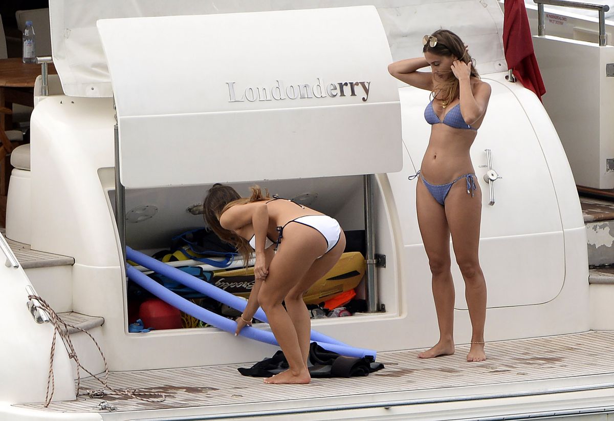 Ann Kathrin Gotze And Anna Sharypova Bikinis Boat Mallorca