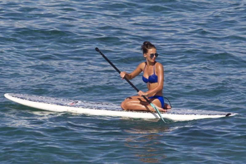 Anna Andres Bikini Paddle Boarding Hawaii