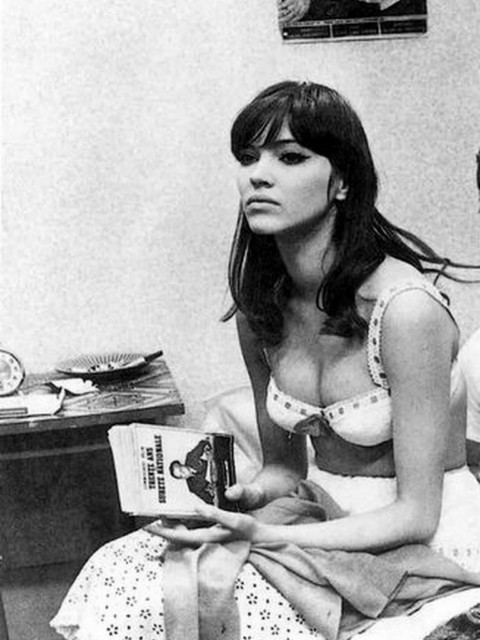 Anna Karina Reading In Lingerie NSF