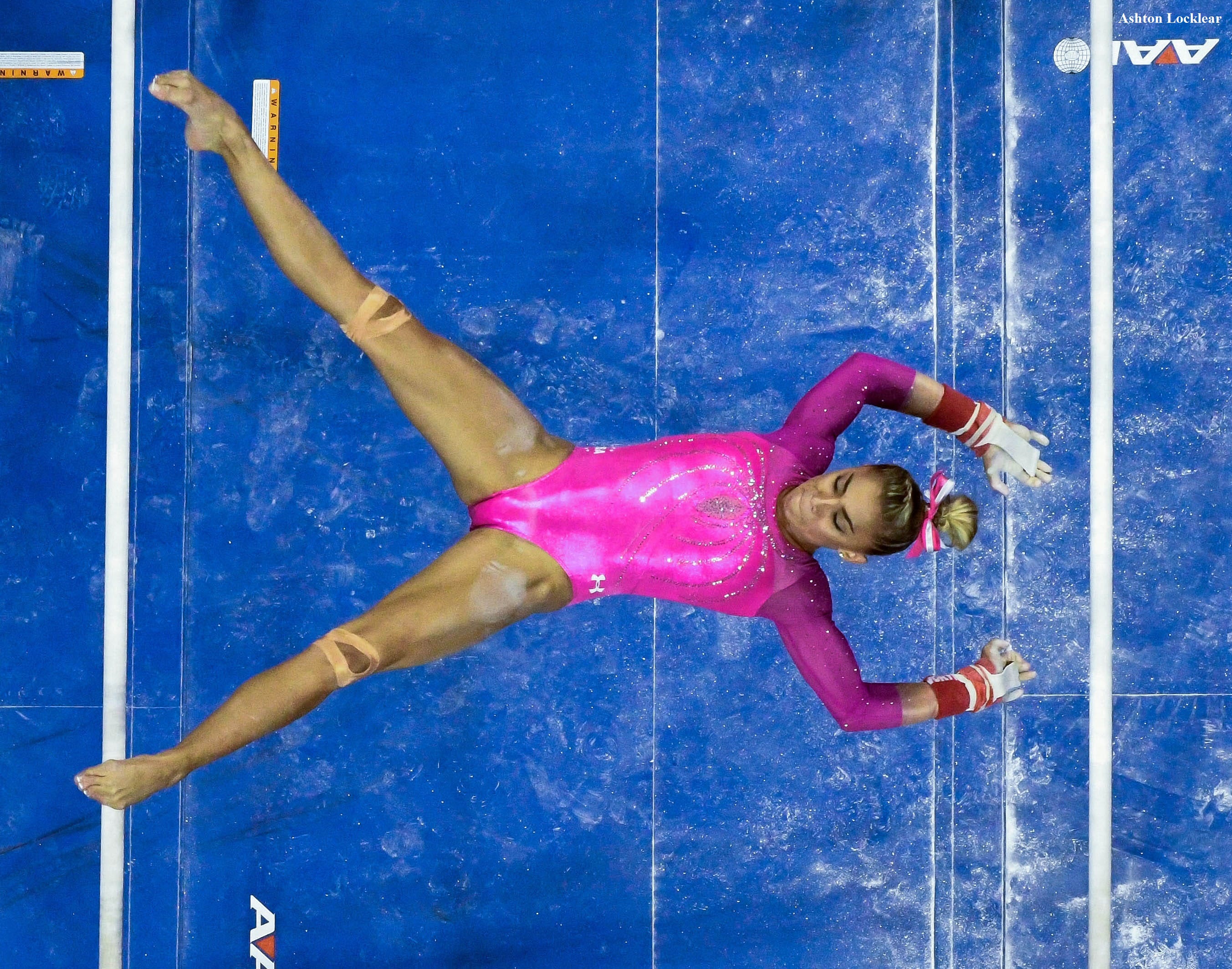 Artistic Gymnast Ashton Locklear On The Uneven Bars At The 2016 Usa Olympic Trial