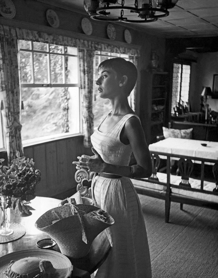Audrey Hepburn Gazing Out Her Kitchen Window In Buergenstock Switzerland 1957 NSF