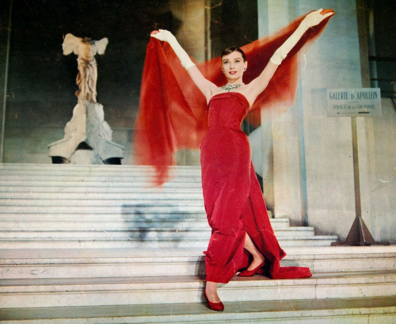 Audrey Hepburn Glides In A Red Givenchy Dress In The Movie Funny Face 1957 NSF