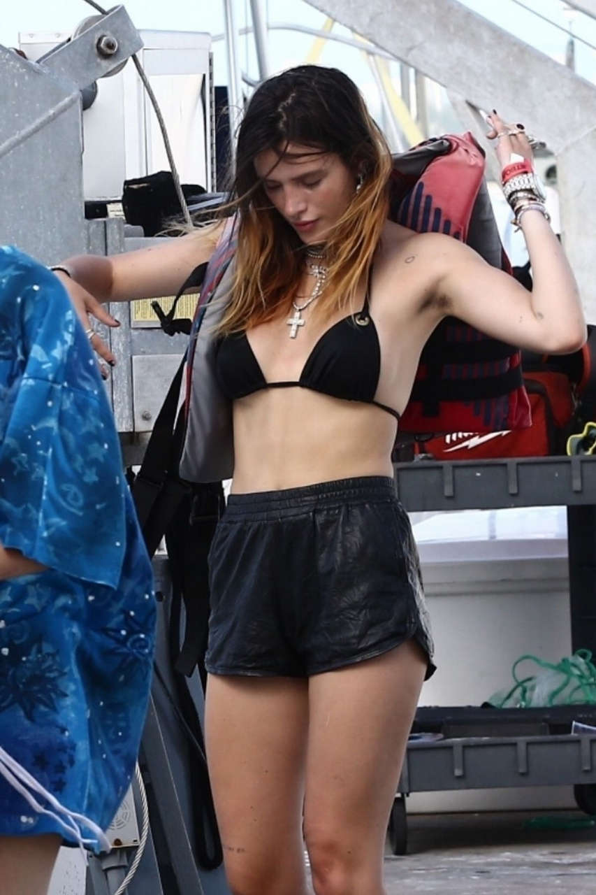 Bella Thorne Bikini Top Jetskiing Miami