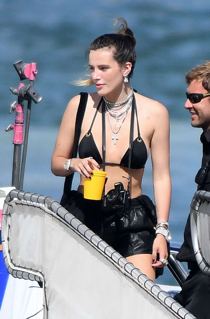 Bella Thorne Bikini Top Out Miami Beach