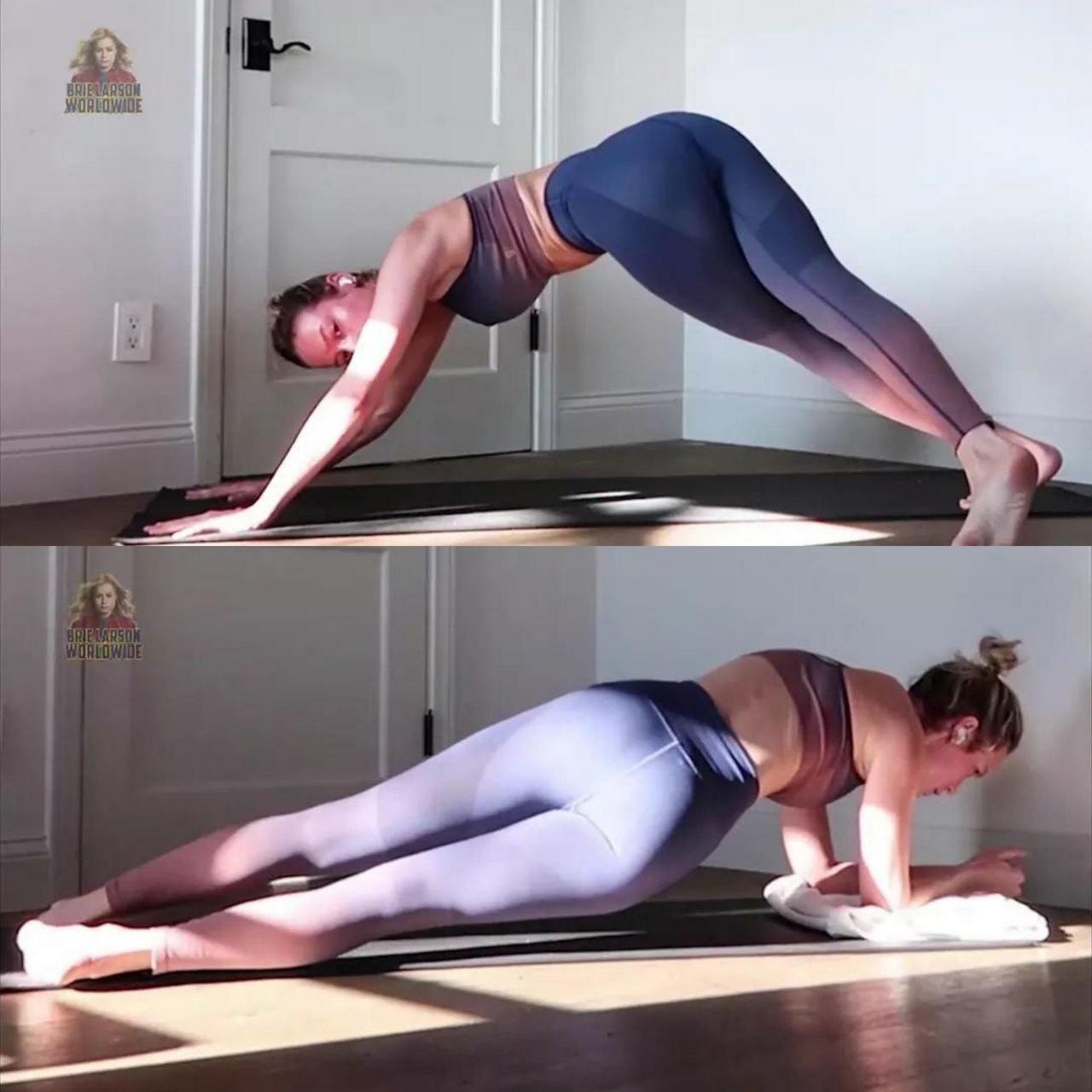 Brie Larson Yoga Ass NSFW
