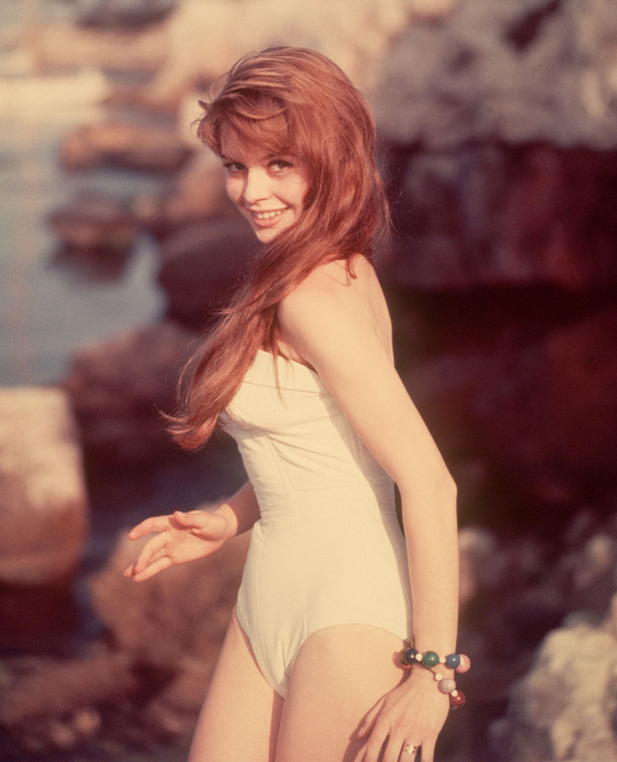 Brigitte Bardot As A Redhead In A White Swimsuit NSF