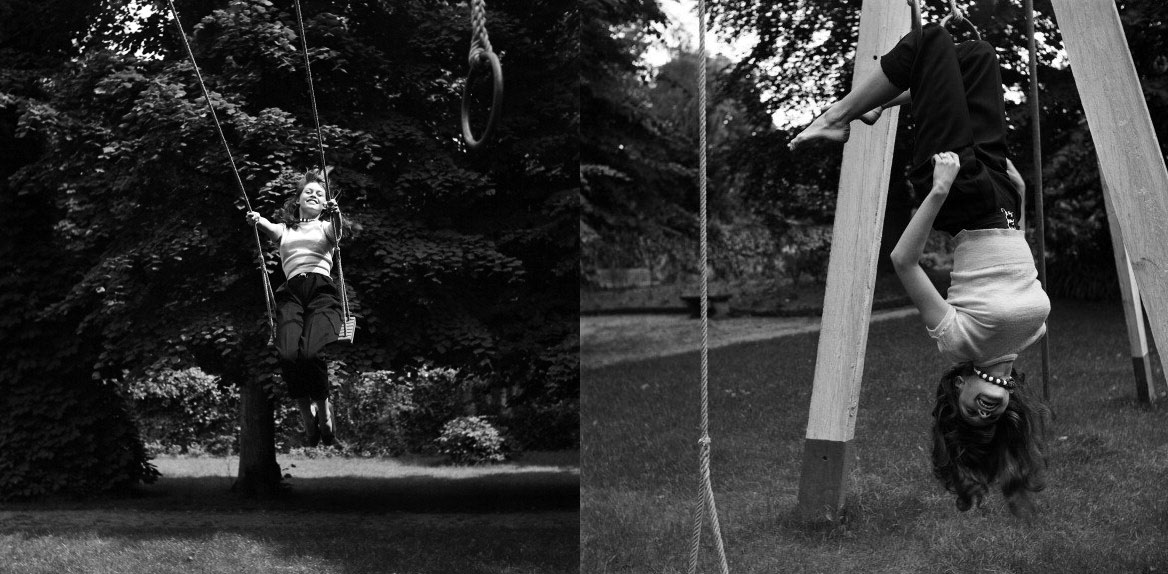 Brigitte Bardot Being Silly On A Swing Set NSF