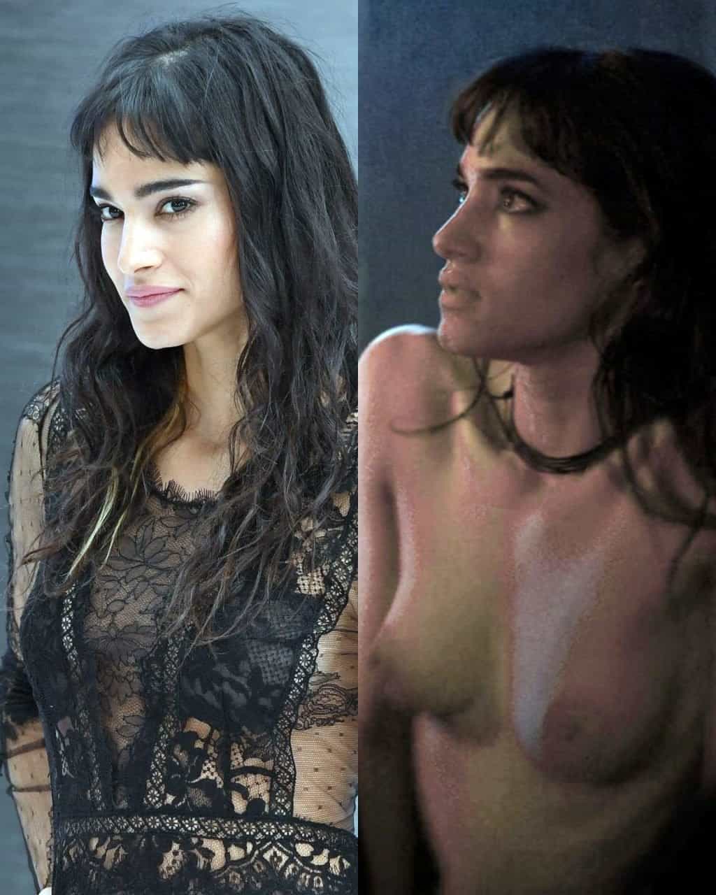 Brunette Beauty Sofia Boutella Shows Her Bare Boobs NSF