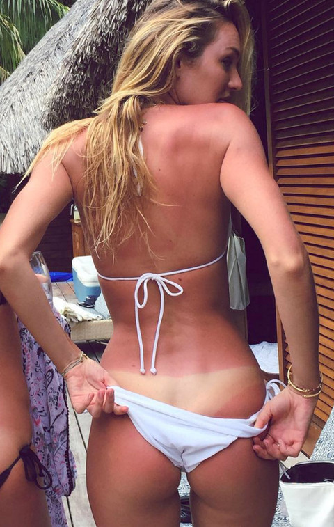 Candice Swanepoel Showing Off Her Tanline NSFW