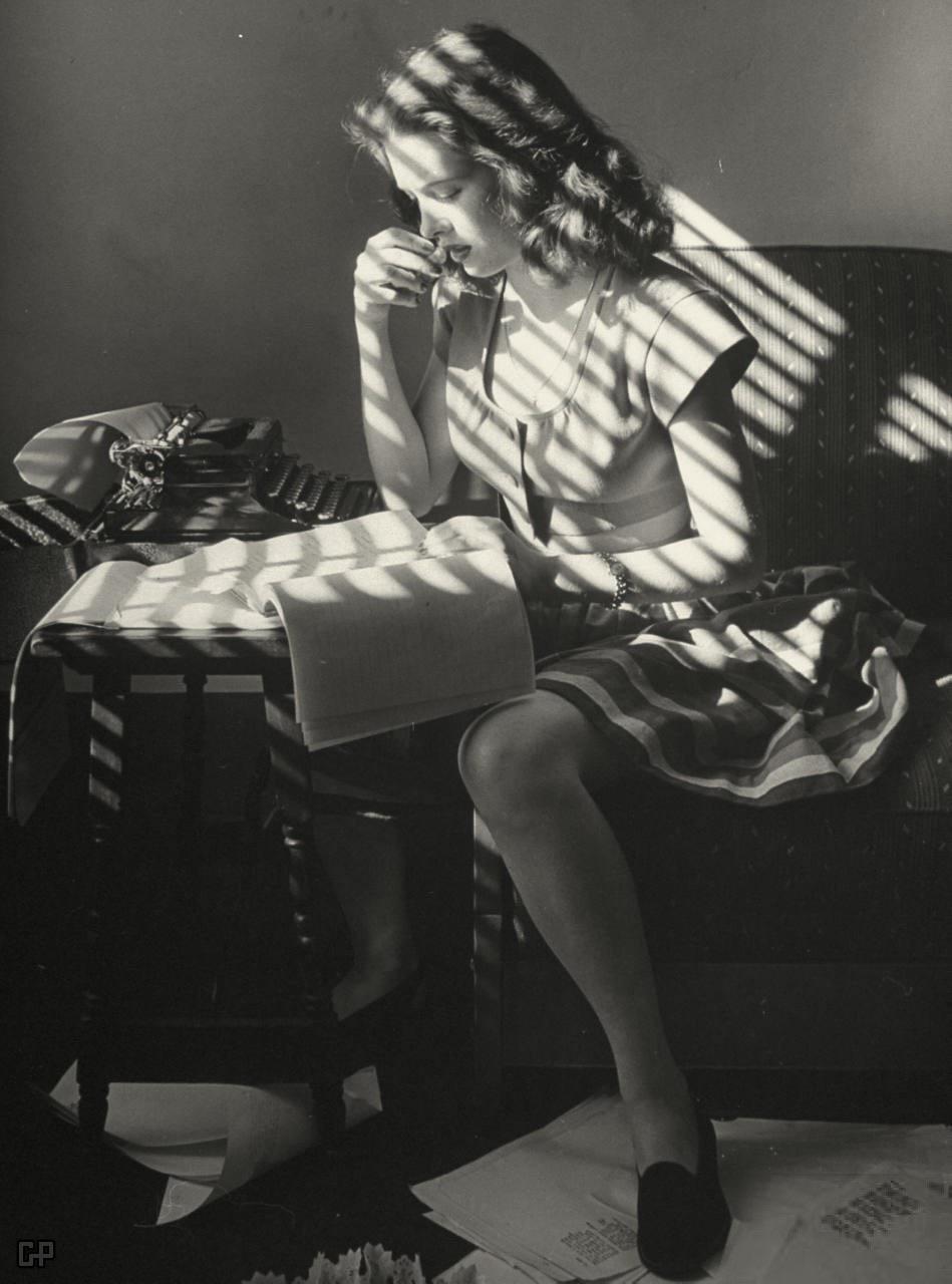 Cathy Odonnell Working On Her Poetry 1945 Photo By Martha Holmes NSF