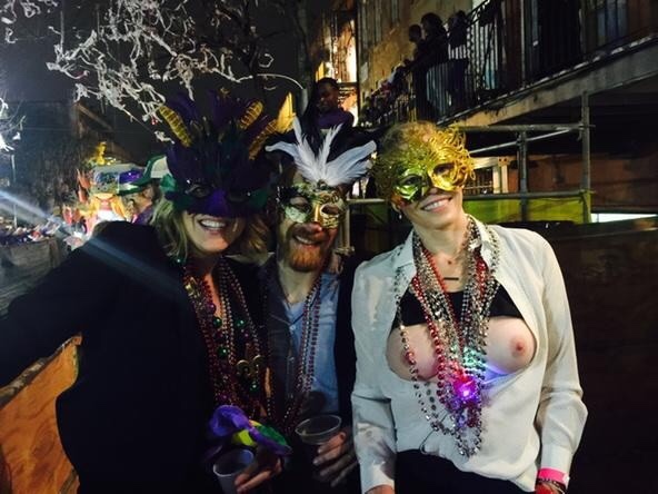 Chelsea Handler Showing Her Tits At Mardi Gras NSFW