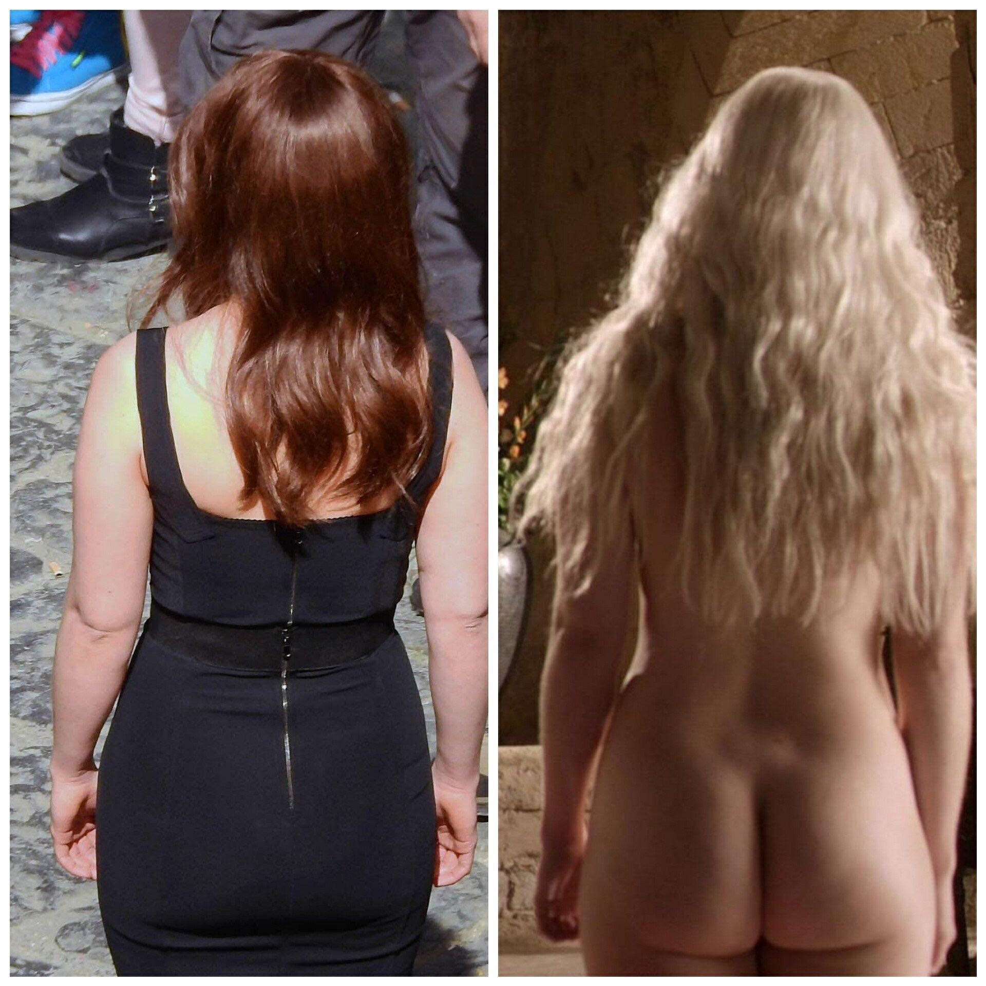 Emilia Clarkes Ass In A Dress And Ass In Nothing At All NSF