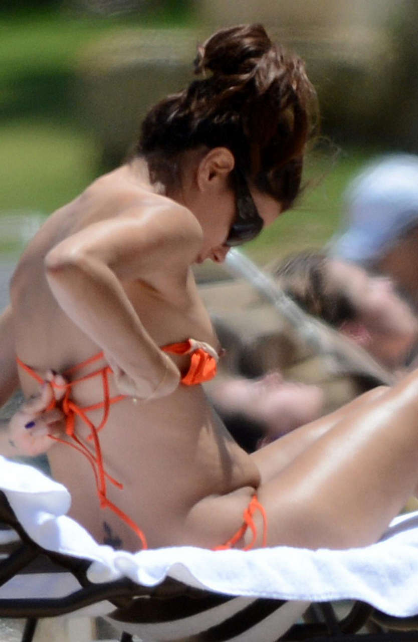 Eva Longoria Bikini Top Malfunction Shows Nipple NSFW