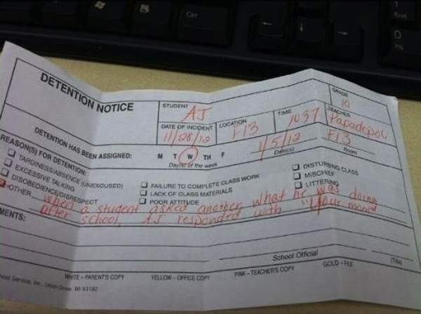 Funny Detention Slips NSFW