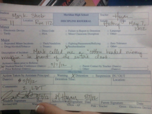 Funny Detention Slips NSFW