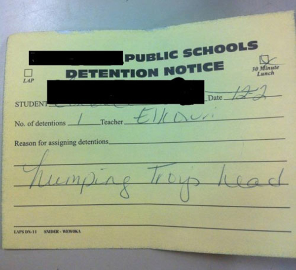 Funny Detention Slips NSFW