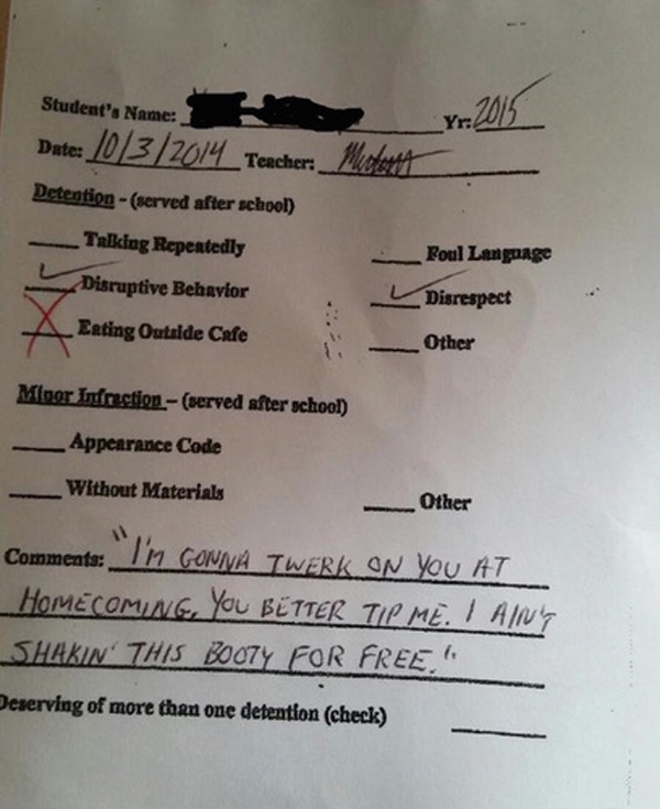 Funny Detention Slips NSFW