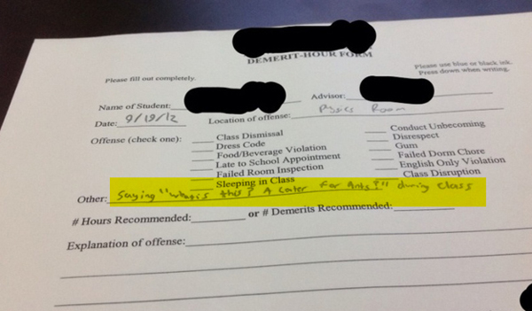 Funny Detention Slips NSFW