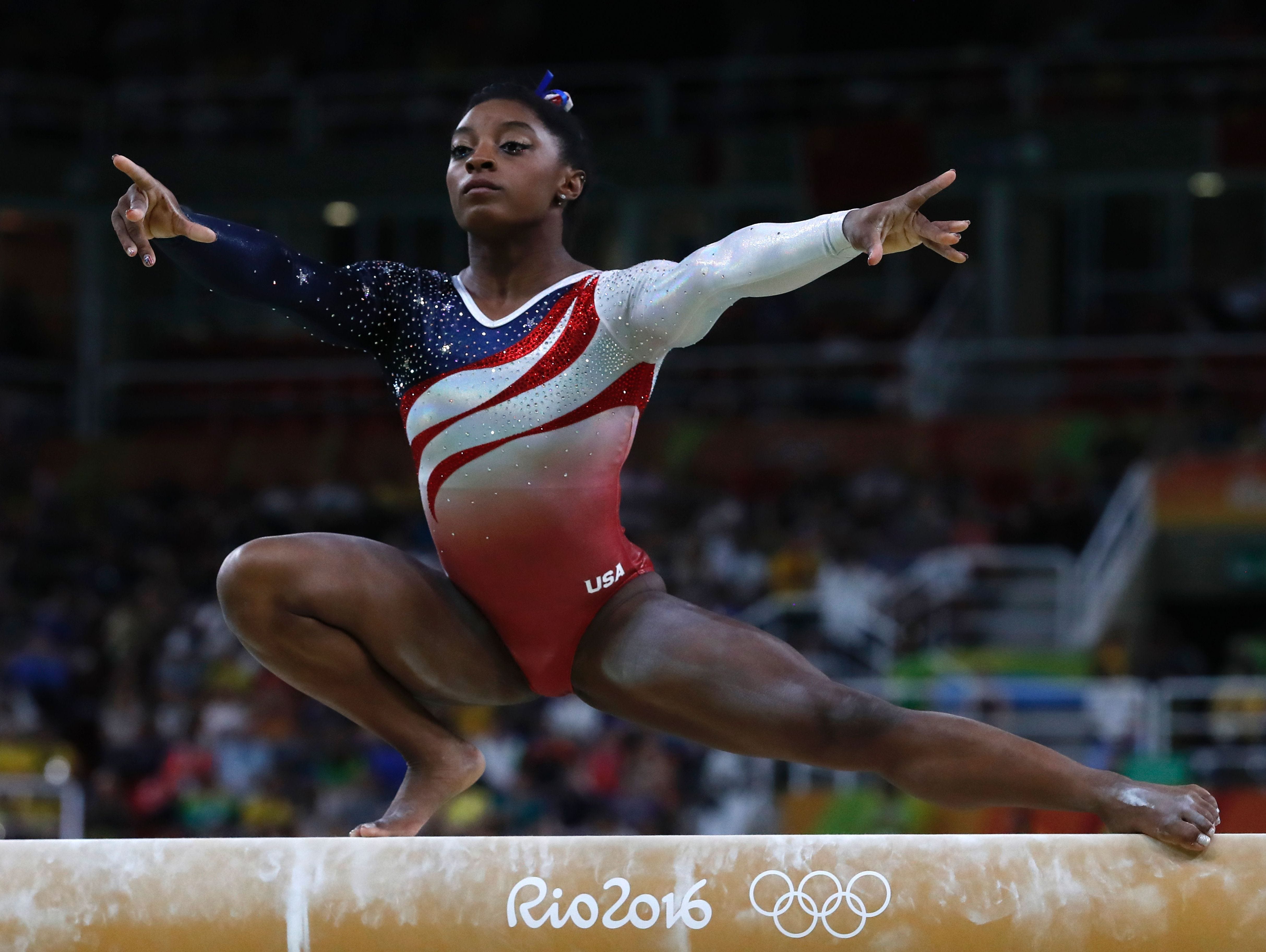 Gymnast Simone Biles On The Balance Bea