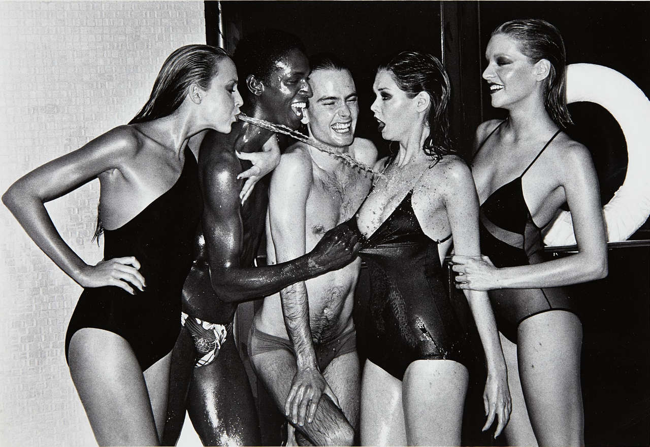 Helmut Newton Jerry Hall Spitting French Vogue Paris 1978 NSF