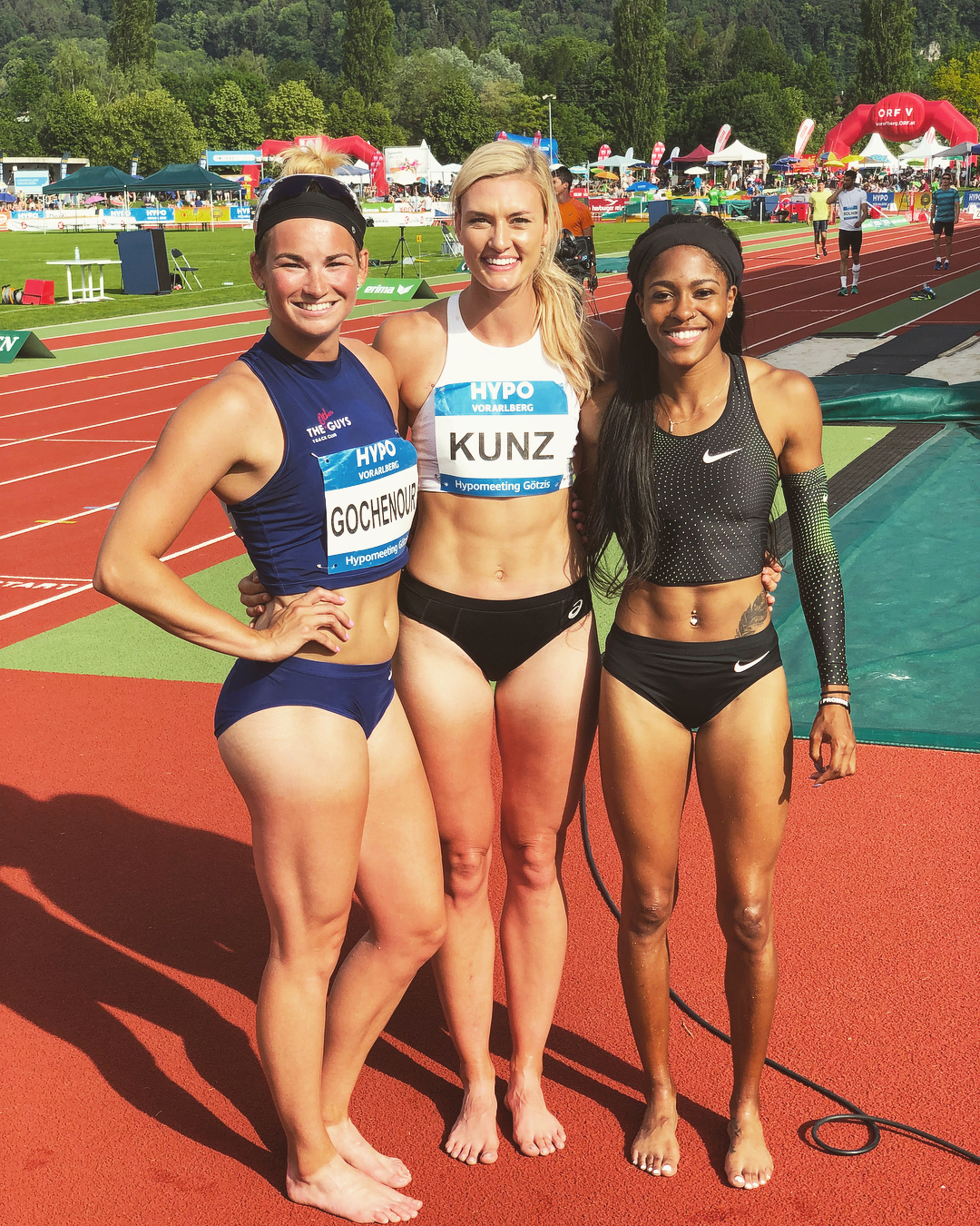 Heptathletes Alexandria Gochenour Annie Kunz And Erica Bougar