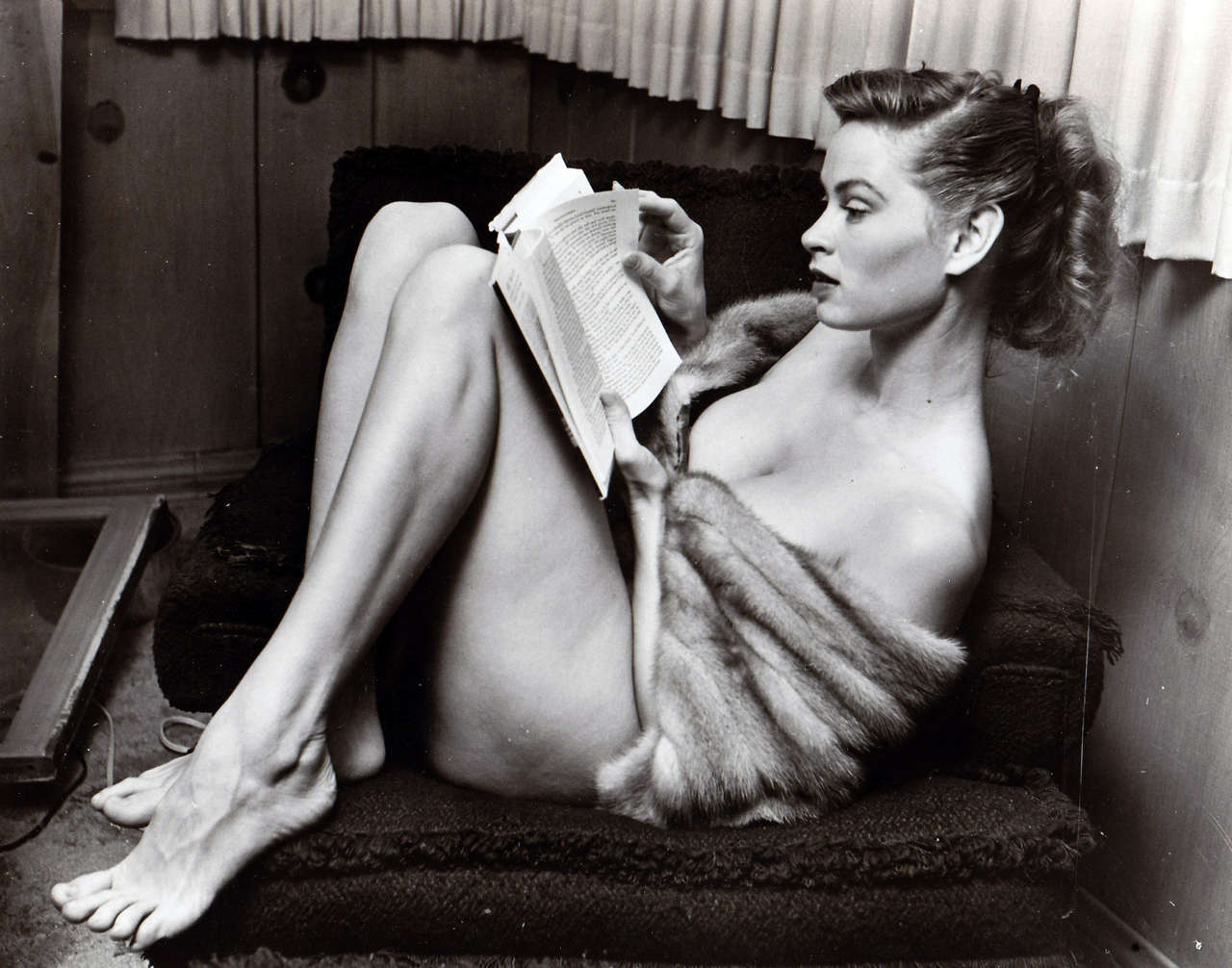 Irish Mccalla Curls Up With A Good Book And A Fur 1955 NSF