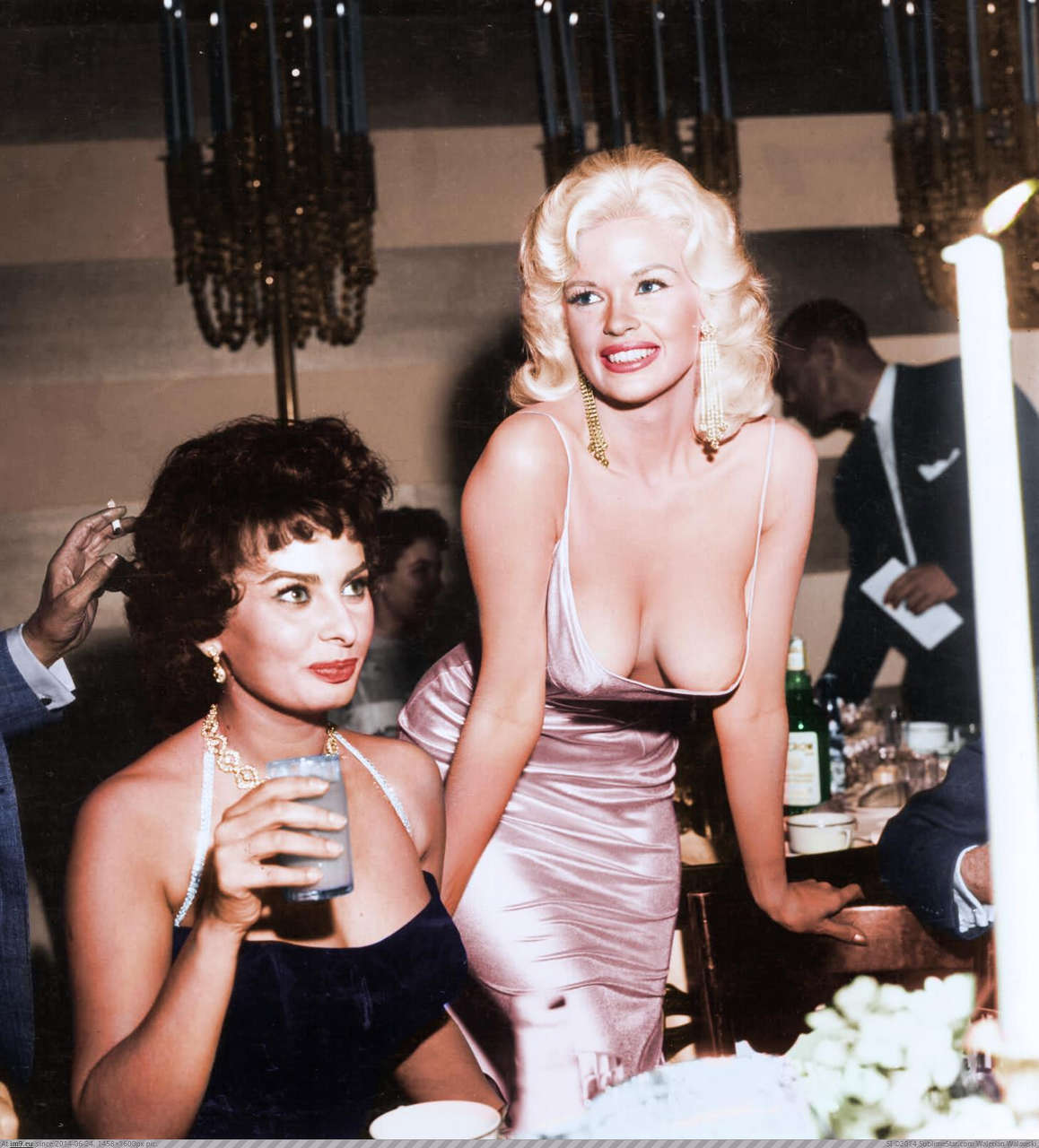 Jayne Mansfield And Sophia Loren 1957 Colorized NSF