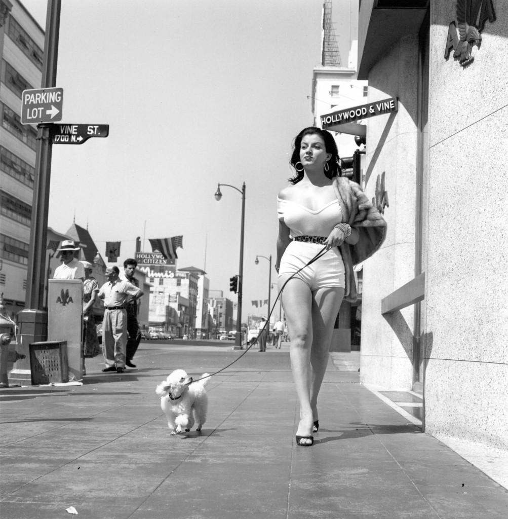 Joan Bradshaw And A Friend Walking Down Hollywood Andamp Vine NSF