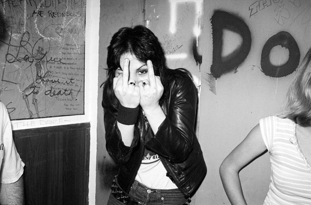 Joan Jett Double Flipping The Bird 1977 NSF