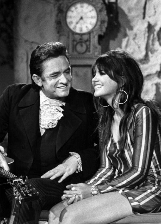 Johnny Cash Admiring Linda Ronstadt 1969 NSF