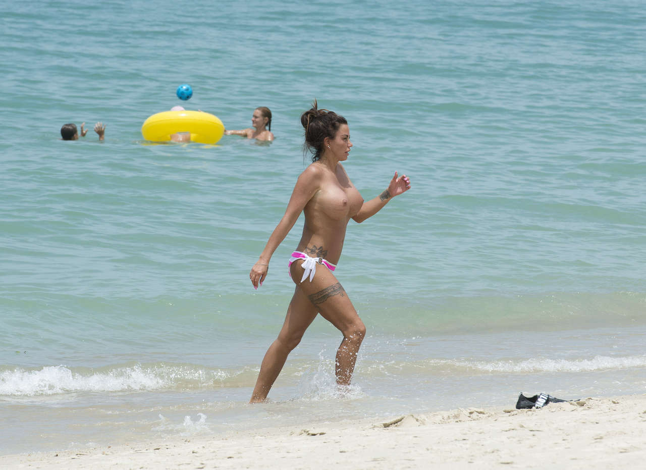 Katie Price Topless The Beach NSFW