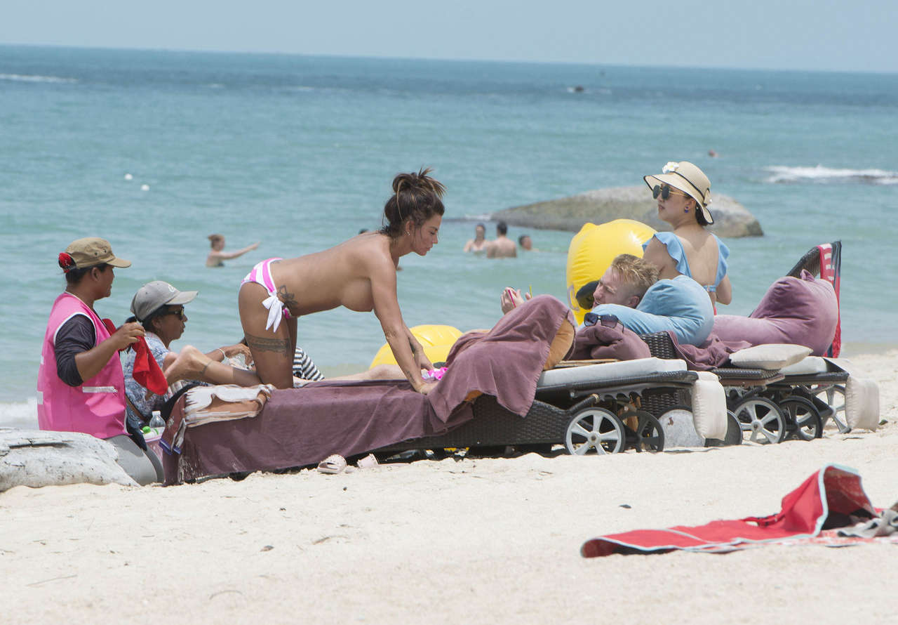 Katie Price Topless The Beach NSFW