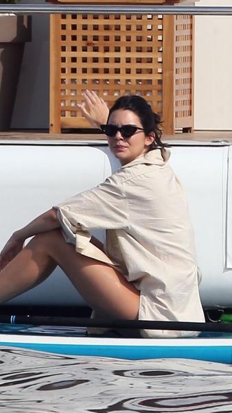 Kendall Jenner Tiny Blue Thong Bikini