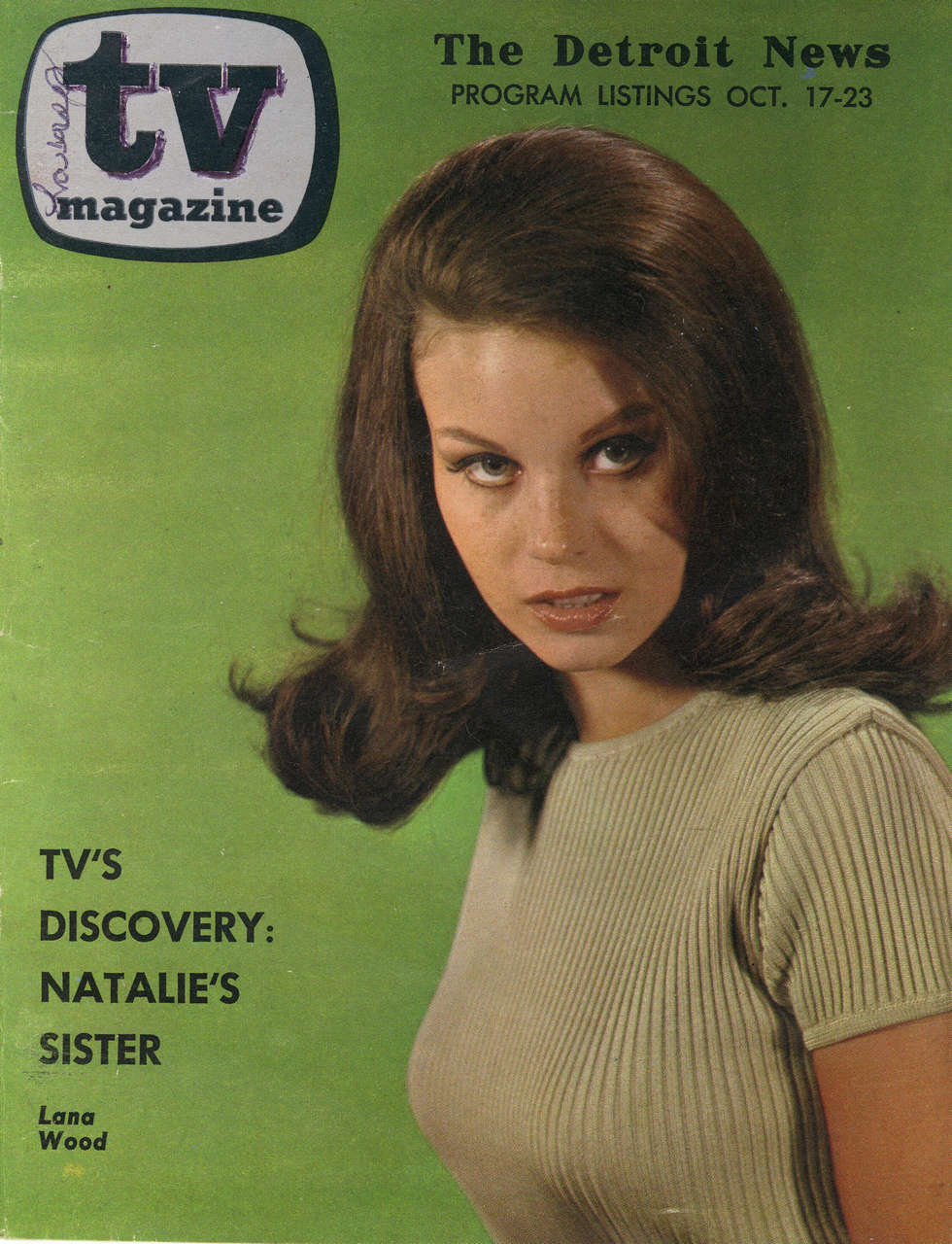Lana Wood On The Cover Of The Detroit News Tv Guide Scanned In From The Actual Cover NSF