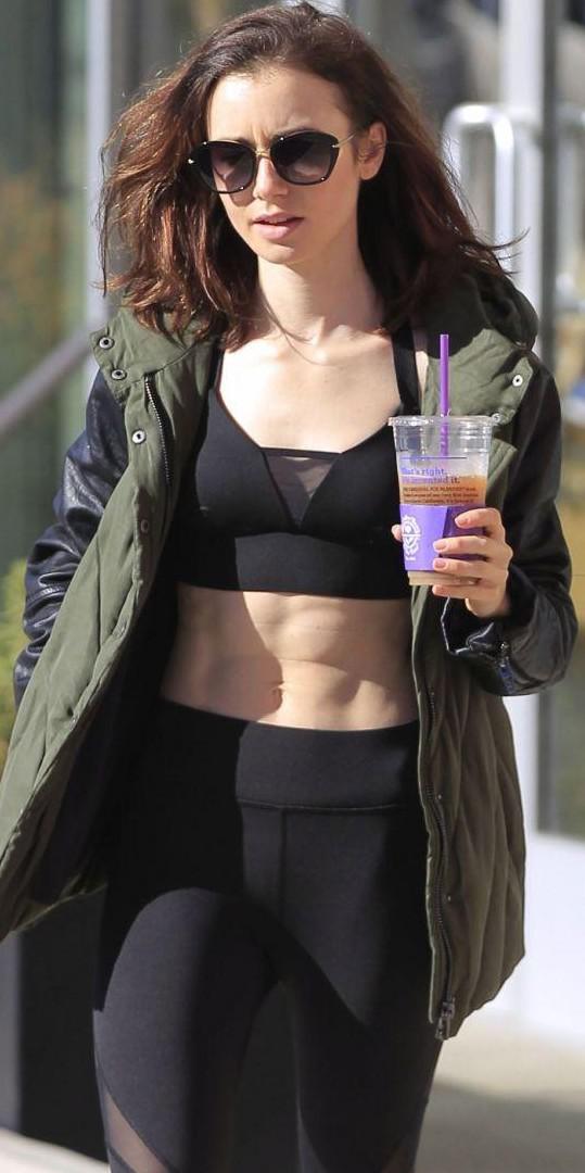 Lily Collins Abs Compilation