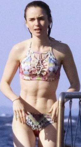 Lily Collins Abs Compilation