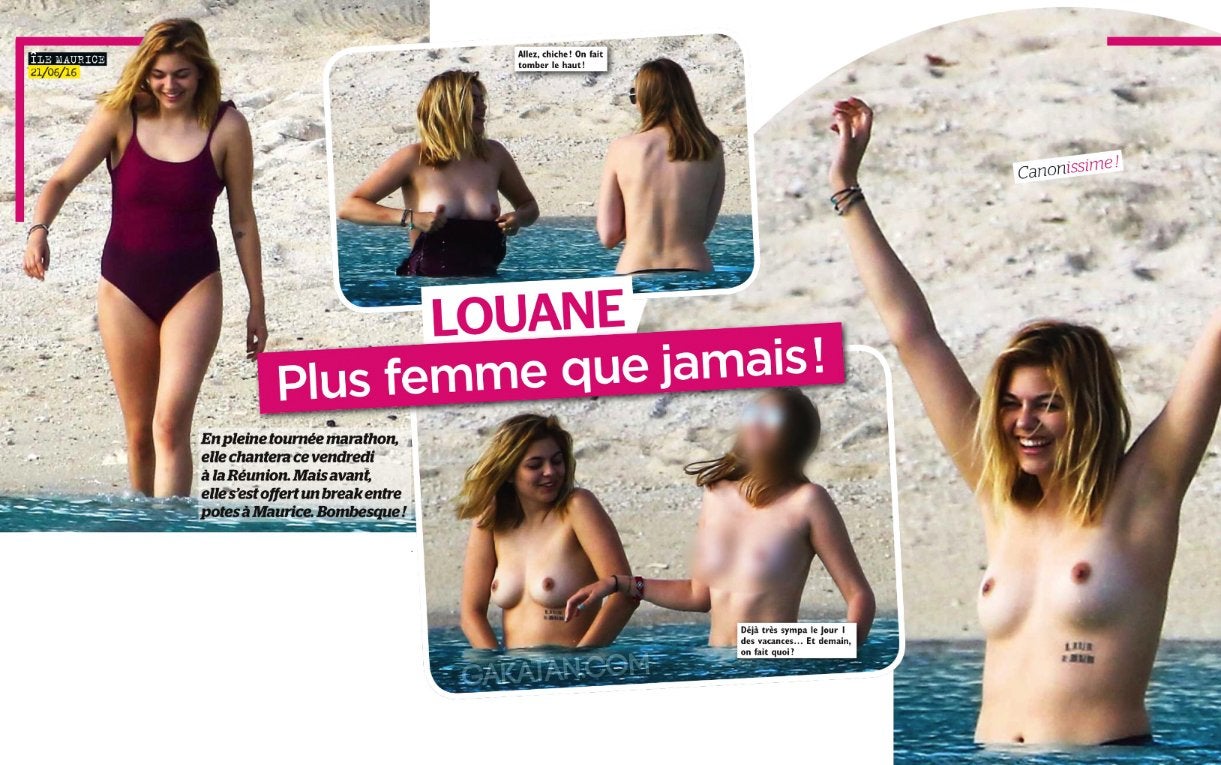 Louane Emera Topless On The Beach NSFW