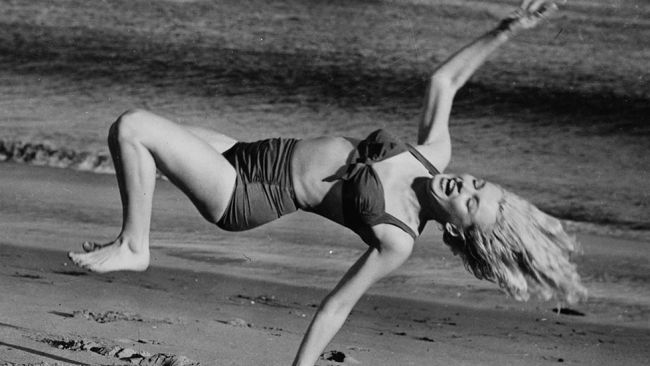 Marilyn Monroe Having Fun On A Beach Near Hollywood C 1959 NSF