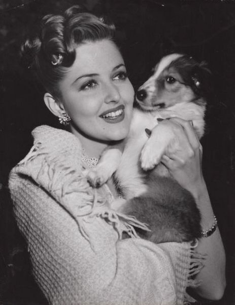 Martha Vickers Cuddles A Collie C 1946 NSF